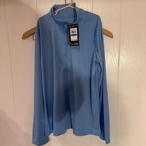 Light Blue Girls's Quarter-Zip Performance Top